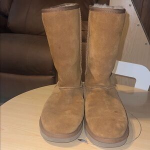 Koolaburra  by UGG Tall Suede Shearling Boots - Tan